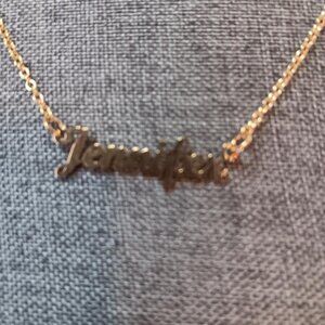 Gold Toned Necklace with "Jennifer". NIB. 18" w/ Lobster Claw Clasp. Very Nice.